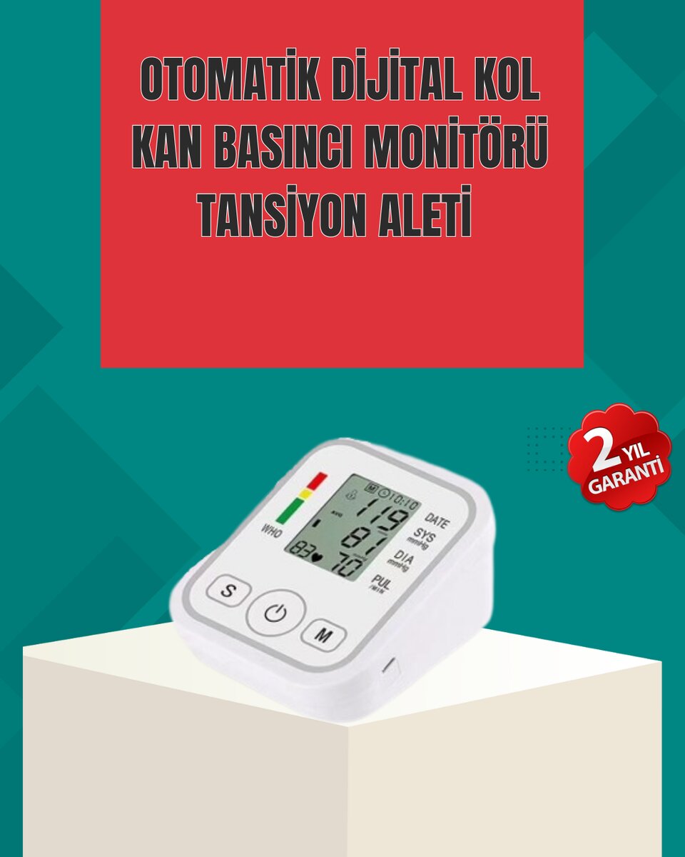 Kol Tipi LCD Ekranlı Elektronik Tansiyon Monitörü 1 Kol Tipi LCD Ekranlı Elektronik Tansiyon Monitörü