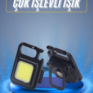 Kamp Çadır Lambası Şarjlı El Feneri Işıldak Anahtarlık Mini Mıknatıslı
