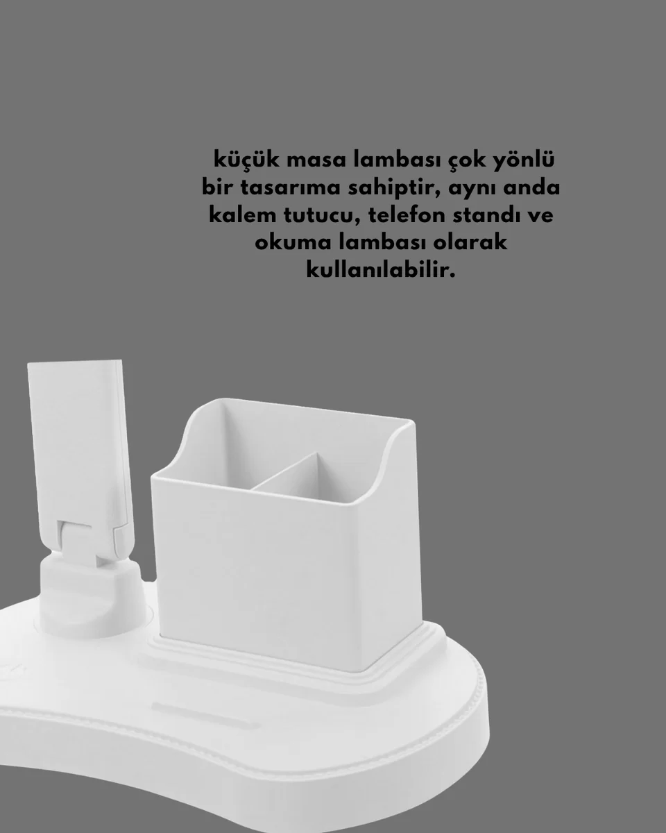 Ayarlanabilir Kısılabilir LED Masa Lambası | Entegre Kalemlik ve Telefon Tutucu Özellikli Yeni Nesil 2 Ayarlanabilir Kısılabilir LED Masa Lambası | Entegre Kalemlik ve Telefon Tutucu Özellikli Yeni Nesil - Görsel 2