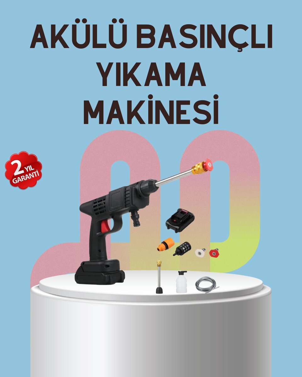 Yüksek Basınçlı Şarjlı Yıkama Tabancası Su Tabancası Hortumlu 1 Yüksek Basınçlı Şarjlı Yıkama Tabancası Su Tabancası Hortumlu