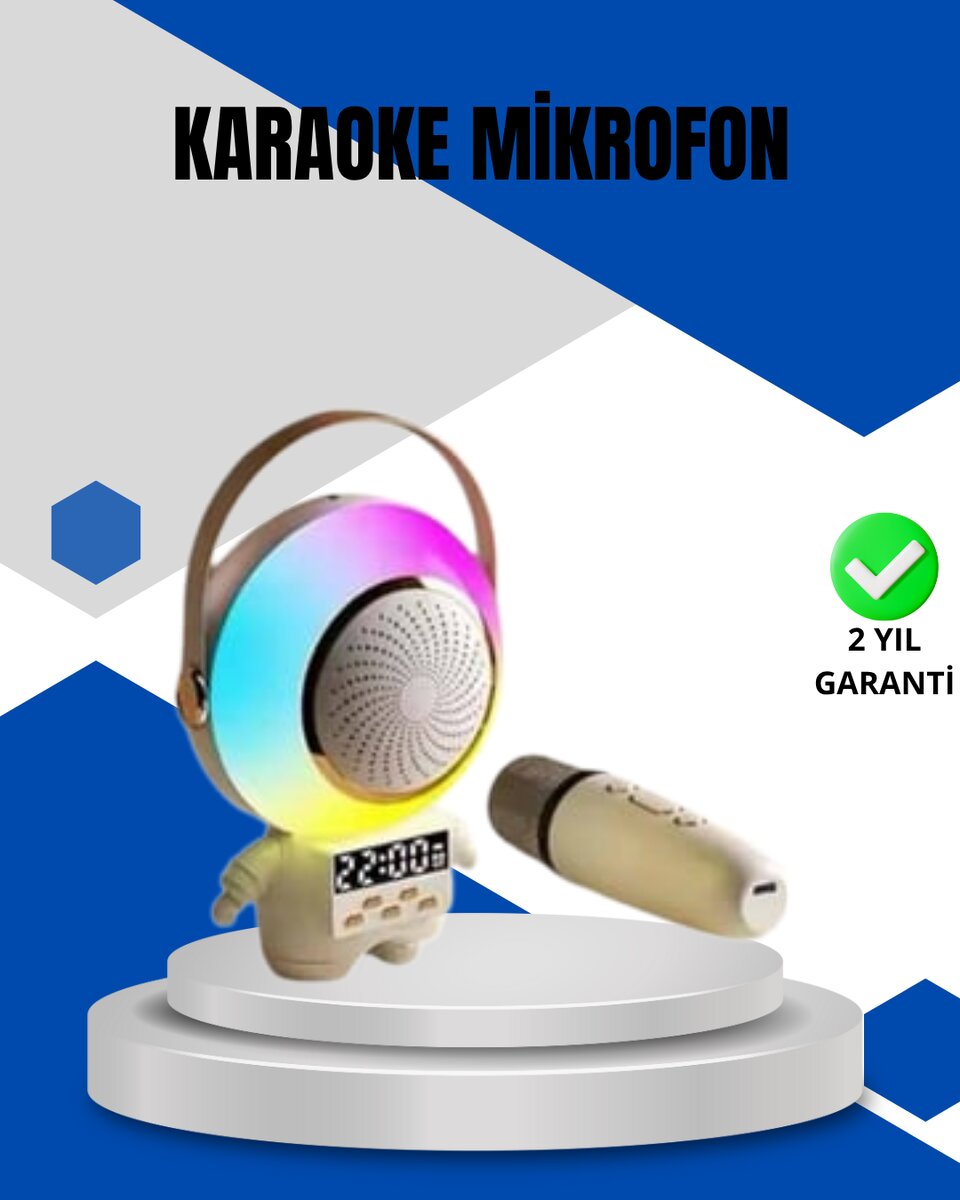 Kablosuz Mikrofonlu Astronot Tasarım Bluetooth Speaker Karaoke 1 Kablosuz Mikrofonlu Astronot Tasarım Bluetooth Speaker Karaoke