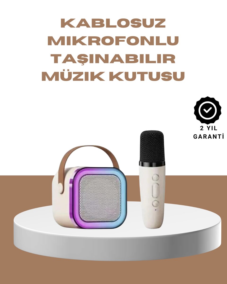 Bluetooth Karaoke Mikrofon ve Hoparlör Seti Taşınabilir 1 Bluetooth Karaoke Mikrofon ve Hoparlör Seti Taşınabilir