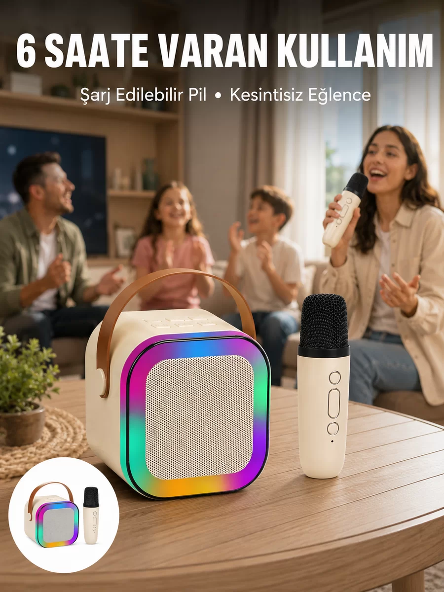 Taşınabilir Karaoke Mikrofon Seti Bluetooth Hoparlörlü Yeni Nesil 1 Taşınabilir Karaoke Mikrofon Seti Bluetooth Hoparlörlü Yeni Nesil