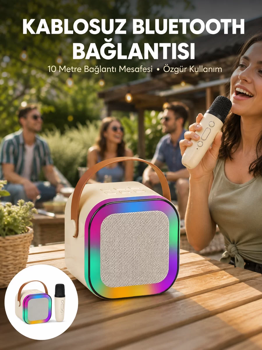 Karaoke Mikrofon Hoparlör Seti 6 Saat Kullanım Süresi Yeni Nesil 1 Karaoke Mikrofon Hoparlör Seti 6 Saat Kullanım Süresi Yeni Nesil