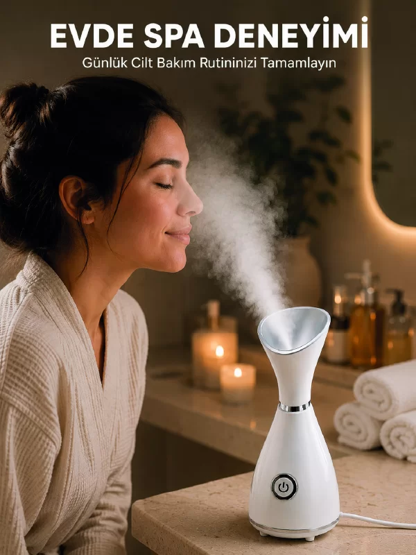 Nano İyonik Buhar Cihazı Tek Tuşla Kullanım Yüz Bakım Makinesi 1 Nano İyonik Buhar Cihazı Tek Tuşla Kullanım Yüz Bakım Makinesi
