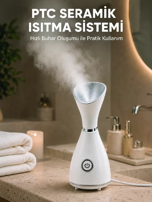 Nano İyonik Cilt Bakım Buhar Makinesi PTC Isıtma Sistemli 1 Nano İyonik Cilt Bakım Buhar Makinesi PTC Isıtma Sistemli