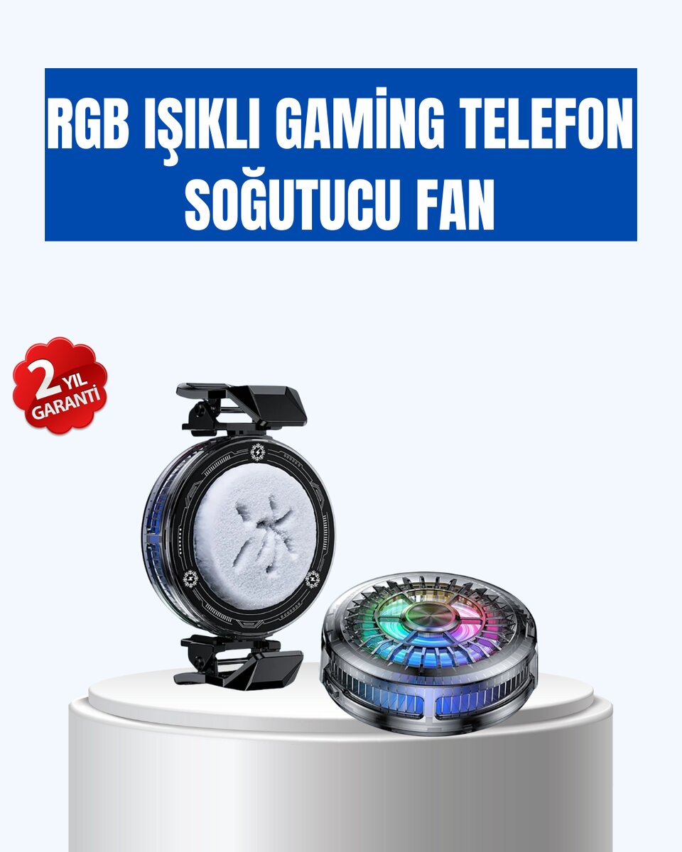 Gaming Telefon Soğutucu RGB Fan Sessiz Çalışma Tüm Modeller Uyumlu 1 Gaming Telefon Soğutucu RGB Fan Sessiz Çalışma Tüm Modeller Uyumlu