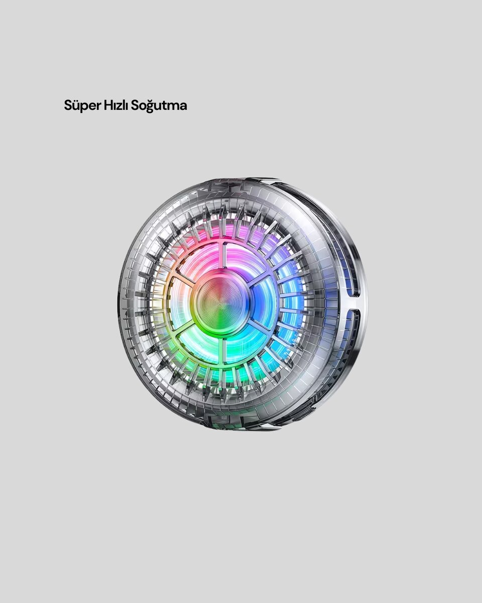 Telefon Soğutucu Fan RGB Işık Mobil Gaming İçin Süper Soğutma 3 Telefon Soğutucu Fan RGB Işık Mobil Gaming İçin Süper Soğutma - Görsel 3