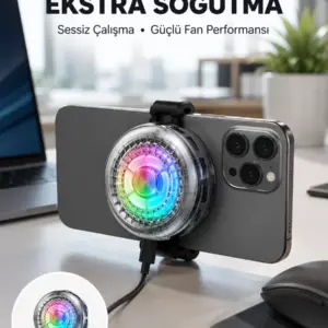 RGB Gaming Telefon Fanı Sessiz Soğutucu Tüm Akıllı Telefonlara Uygun Yeni Nesil