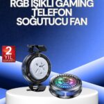 RGB Işıklı Telefon Soğutucu Fan Gaming Cooler Süper Hızlı Soğutma