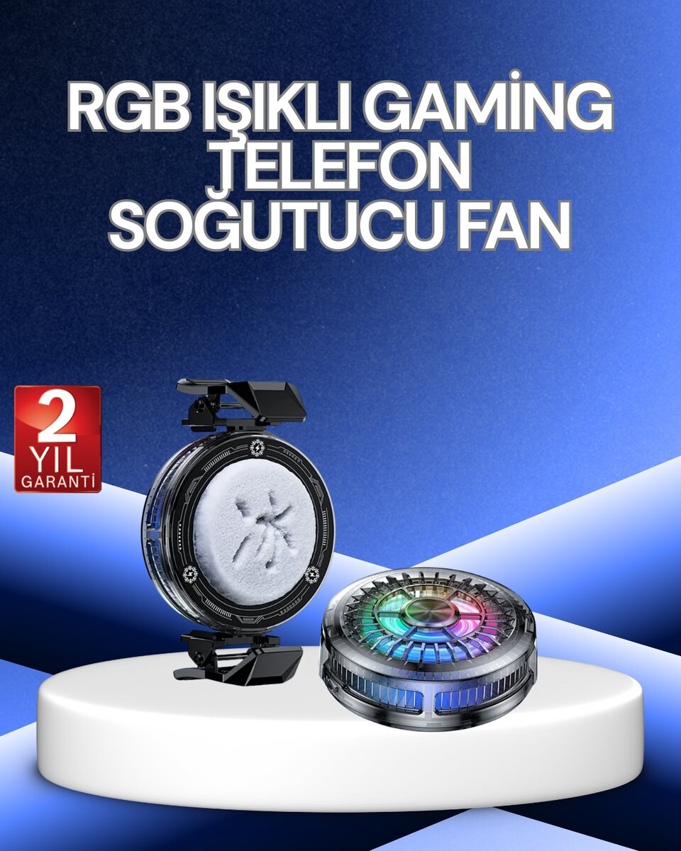 RGB Işıklı Telefon Soğutucu Fan Gaming Cooler Süper Hızlı Soğutma 1 RGB Işıklı Telefon Soğutucu Fan Gaming Cooler Süper Hızlı Soğutma