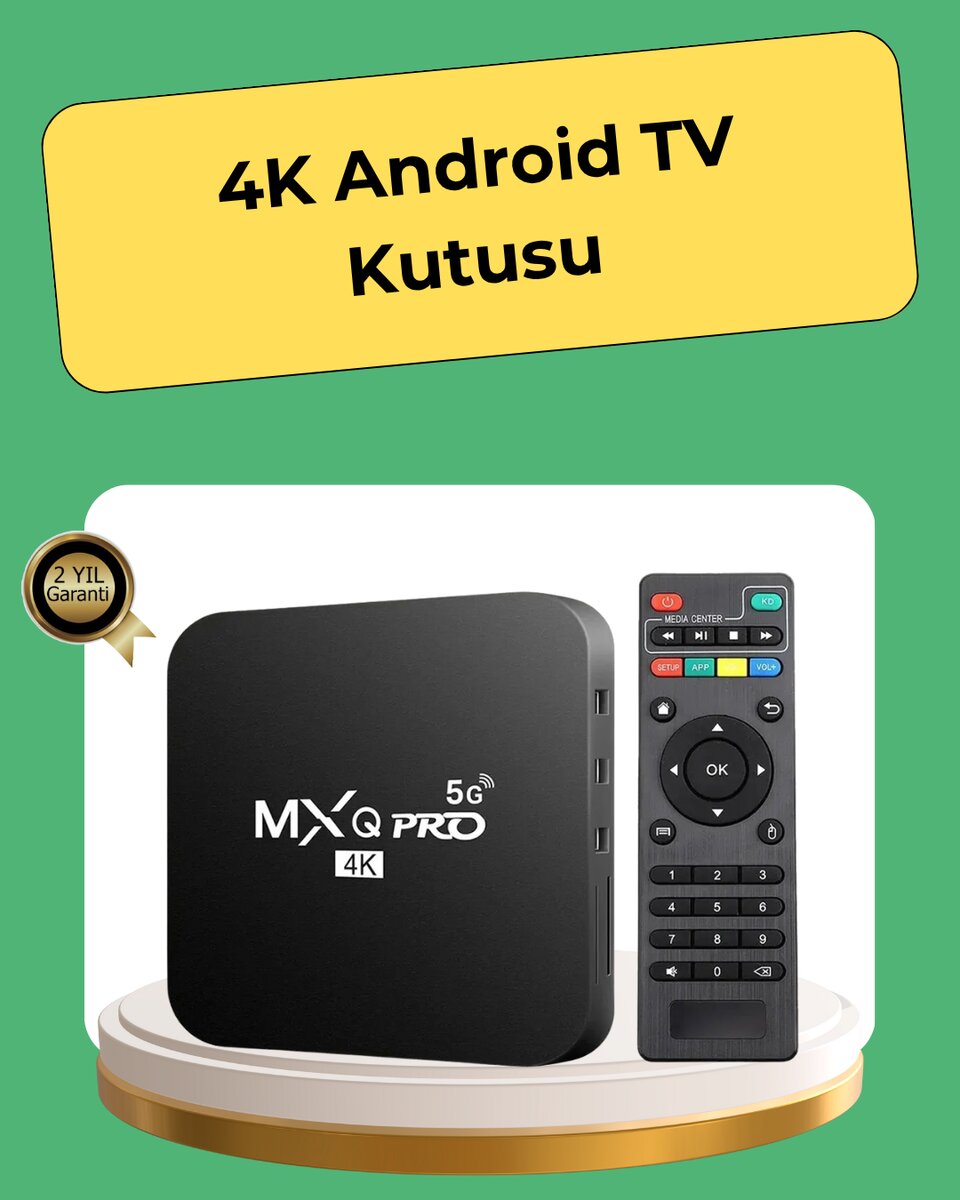 4K Ultra HD TV Box – 2GB RAM, 16GB Hafıza, Android Akıllı Medya Oynatıcı 1 4K Ultra HD TV Box – 2GB RAM, 16GB Hafıza, Android Akıllı Medya Oynatıcı