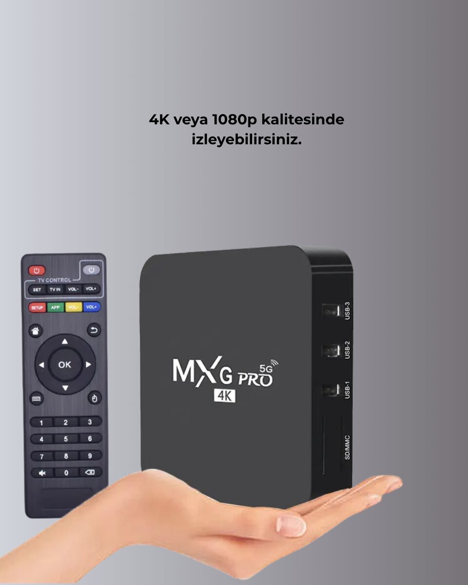 Android TV Box 4K – 2GB RAM 16GB ROM Kablosuz Wi-Fi Medya Oynatıcı 2 Android TV Box 4K – 2GB RAM 16GB ROM Kablosuz Wi-Fi Medya Oynatıcı - Görsel 2