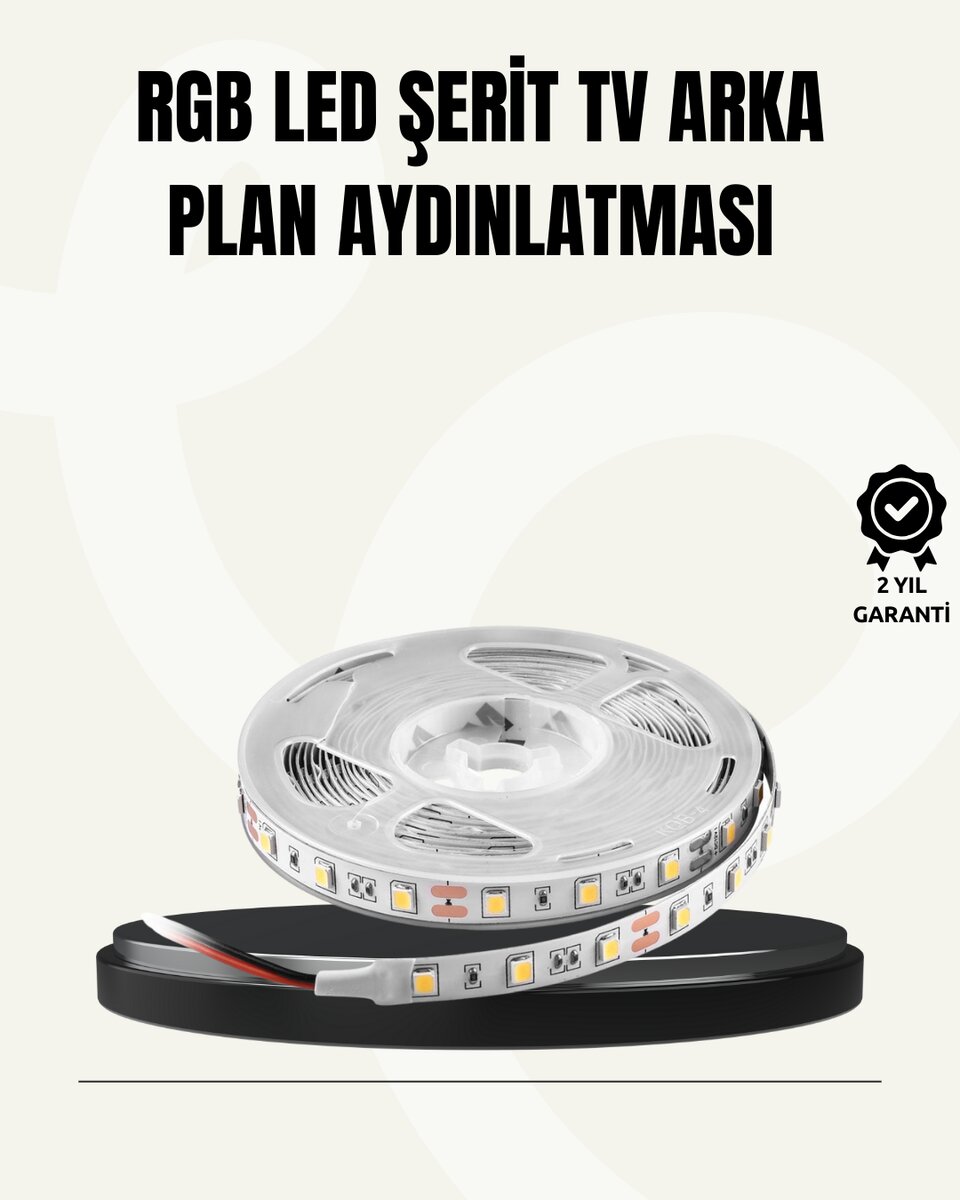 TV Arkası LED Şerit Işık Otomatik Açma Kapama Özellikli 2mt 1 TV Arkası LED Şerit Işık Otomatik Açma Kapama Özellikli 2mt
