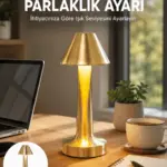 LED Masa Lambası 3 Renk Ayarlı Şarjlı Kablosuz Modern Tasarım Yeni Nesil