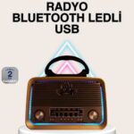Ahşap Nostaljik Radyo Bluetooth USB SD Kart Destekli
