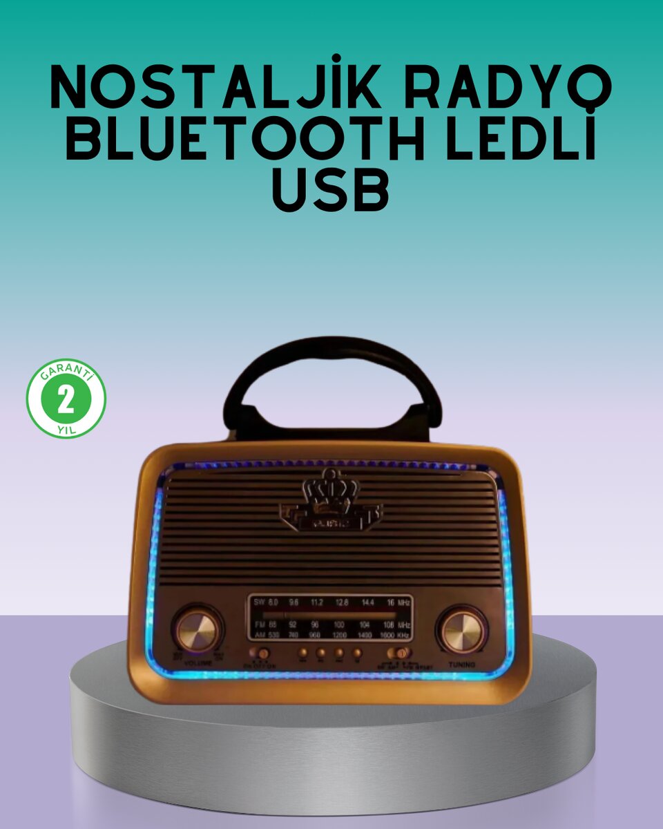 Bluetooth Özellikli Nostalji Radyo 3 Bant FM AM SW 1 Bluetooth Özellikli Nostalji Radyo 3 Bant FM AM SW