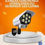 Solar Şarjlı Hareket Sensörlü LED Dış Mekan Lambası Kamera Tasarımlı Güvenlik Işığı