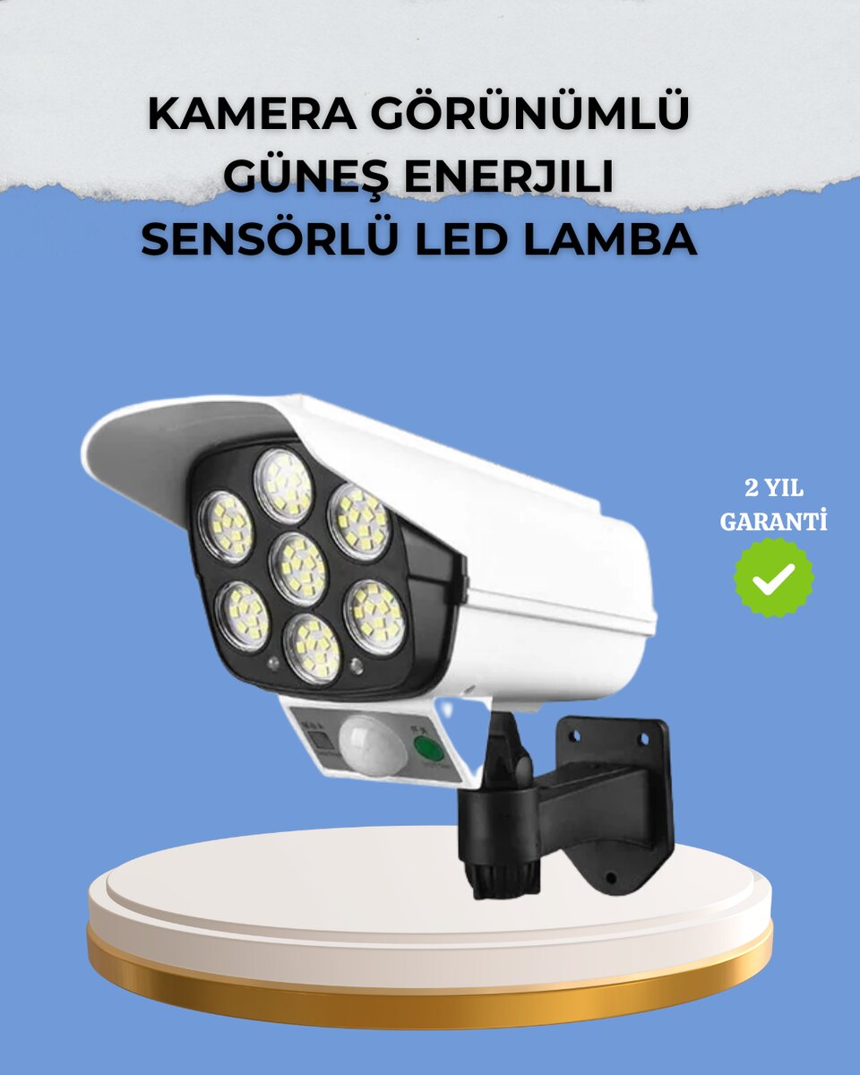 Kamera Görünümlü Solar LED Lamba Hareket Sensörlü Uzaktan Kumandalı Bahçe Duvar Aydınlatması 1 Kamera Görünümlü Solar LED Lamba Hareket Sensörlü Uzaktan Kumandalı Bahçe Duvar Aydınlatması