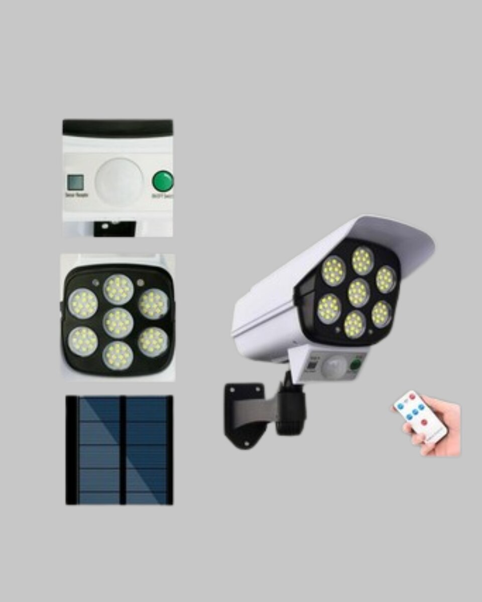Kamera Görünümlü Solar LED Lamba Hareket Sensörlü Uzaktan Kumandalı Bahçe Duvar Aydınlatması 4 Kamera Görünümlü Solar LED Lamba Hareket Sensörlü Uzaktan Kumandalı Bahçe Duvar Aydınlatması - Görsel 4