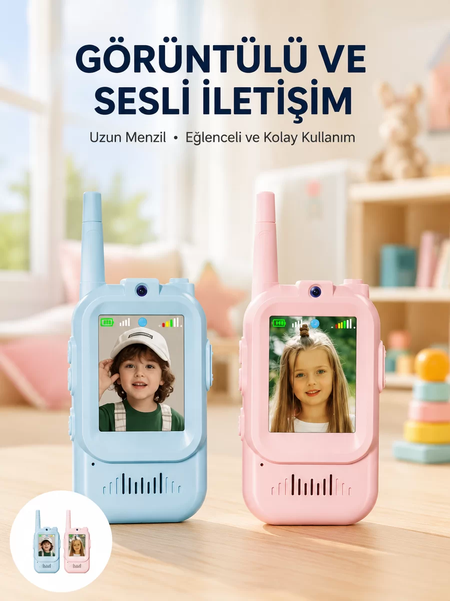 Uzun Menzilli Video Walkie Talkie Eğitici ve Eğlenceli Oyuncak 1 Uzun Menzilli Video Walkie Talkie Eğitici ve Eğlenceli Oyuncak