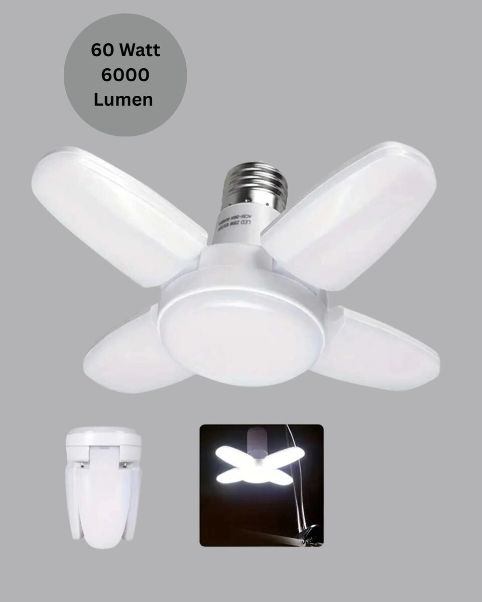 Yüksek Işık Güçlü LED Ampül 4 Kollu Katlanır Pervane Tasarım 3 Yüksek Işık Güçlü LED Ampül 4 Kollu Katlanır Pervane Tasarım - Görsel 3
