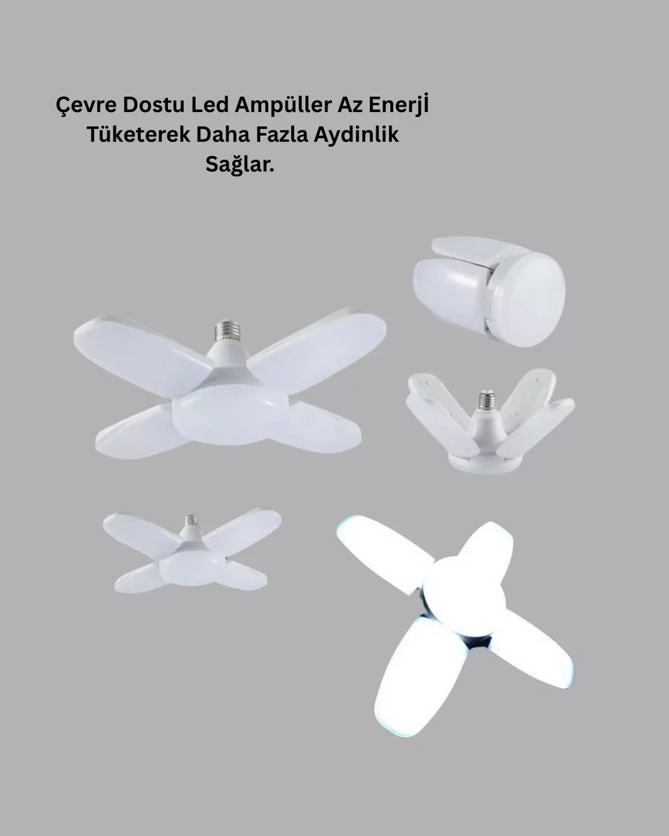 Enerji Tasarruflu LED Ampül 60 Watt 4 Kollu Beyaz Işık Yeni Nesil 4 Enerji Tasarruflu LED Ampül 60 Watt 4 Kollu Beyaz Işık Yeni Nesil - Görsel 4