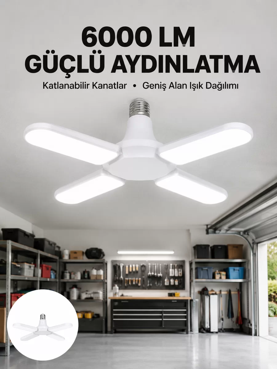 Enerji Tasarruflu LED Ampül 60 Watt 4 Kollu Beyaz Işık Yeni Nesil 1 Enerji Tasarruflu LED Ampül 60 Watt 4 Kollu Beyaz Işık Yeni Nesil