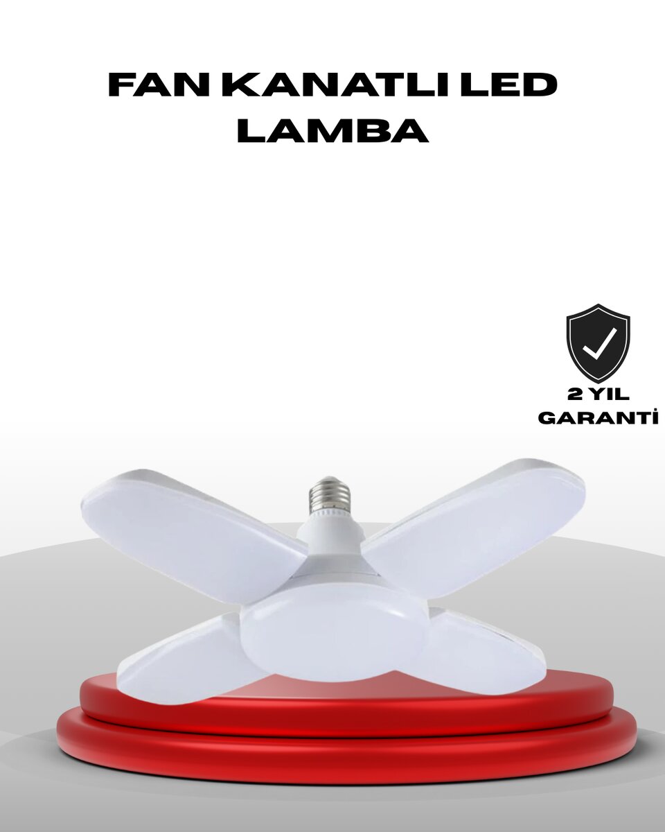 4 Kollu Katlanır Pervane LED Ampül 60 Watt Yüksek Aydınlatma ve Enerji Tasarrufu 1 4 Kollu Katlanır Pervane LED Ampül 60 Watt Yüksek Aydınlatma ve Enerji Tasarrufu