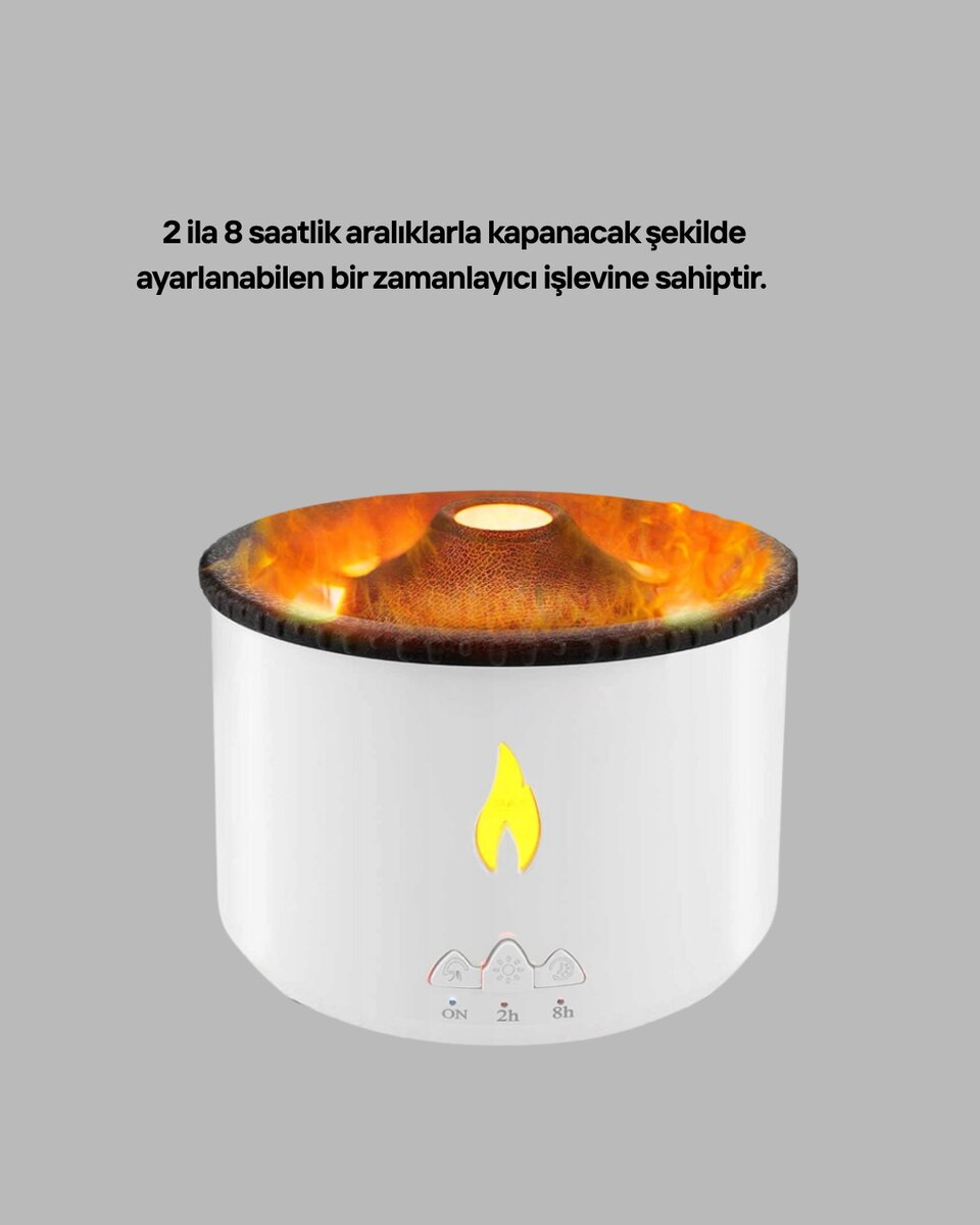 3D Alev Işıklı Aromaterapi Makinesi – 360 ml Su Kapasiteli Sessiz Difüzör 4 3D Alev Işıklı Aromaterapi Makinesi – 360 ml Su Kapasiteli Sessiz Difüzör - Görsel 4