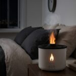 Alev ve Volkan Efektli Ultrasonik Aroma Difüzörü LED Gece Lambalı Hava Nemlendirici