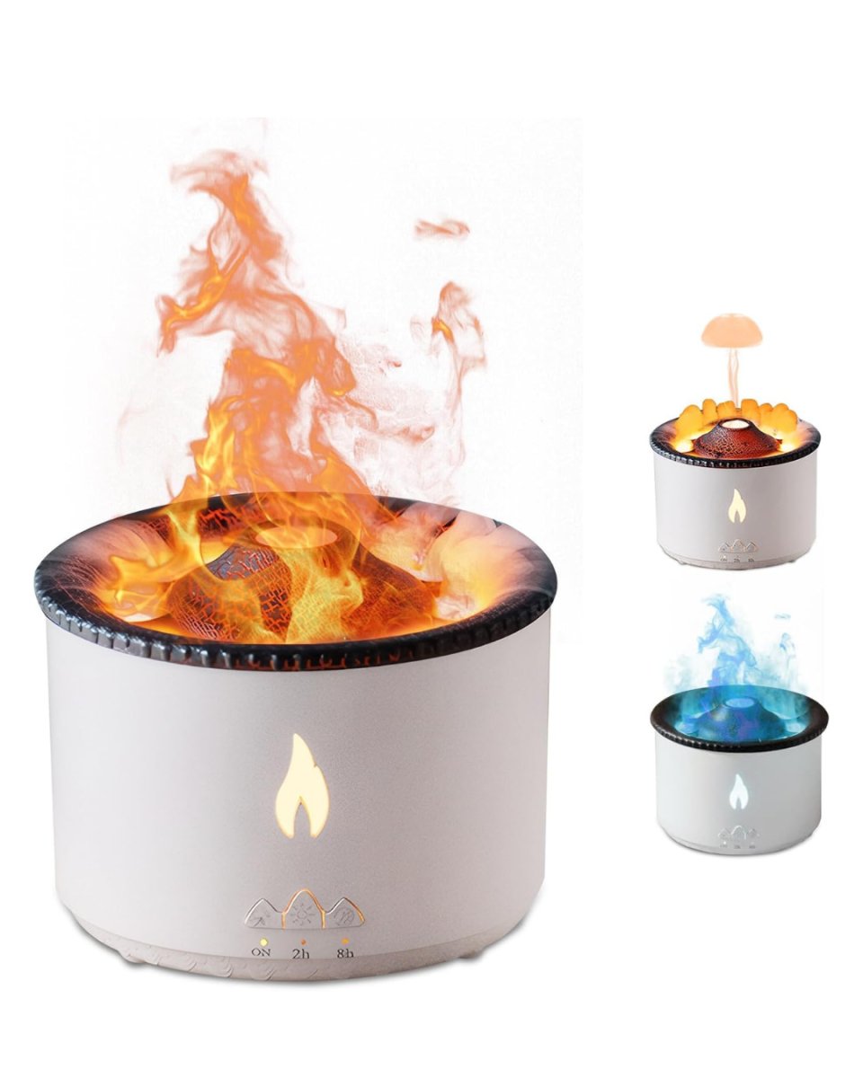 Alev ve Volkan Efektli Ultrasonik Aroma Difüzörü LED Gece Lambalı Hava Nemlendirici 2 Alev ve Volkan Efektli Ultrasonik Aroma Difüzörü LED Gece Lambalı Hava Nemlendirici - Görsel 2