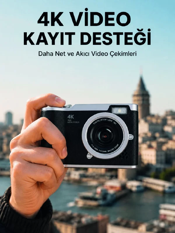 48 MP Dijital Kamera 4K Video Çekim Özellikli Kompakt Tasarım 1 48 MP Dijital Kamera 4K Video Çekim Özellikli Kompakt Tasarım