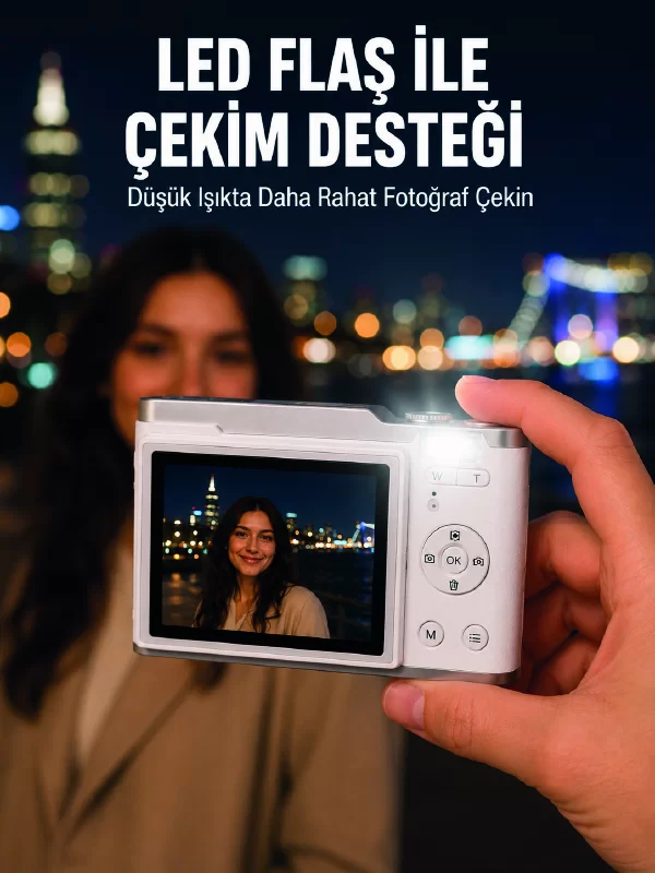Beyaz 4K Video Kayıtlı 48 MP Dijital Fotoğraf Makinesi Otomatik Odaklama 1 Beyaz 4K Video Kayıtlı 48 MP Dijital Fotoğraf Makinesi Otomatik Odaklama