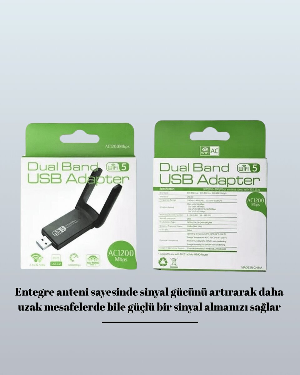 Realtek Chipsetli 5G Destekli Yüksek Hızlı Ağ Adaptörü 4 Realtek Chipsetli 5G Destekli Yüksek Hızlı Ağ Adaptörü - Görsel 4