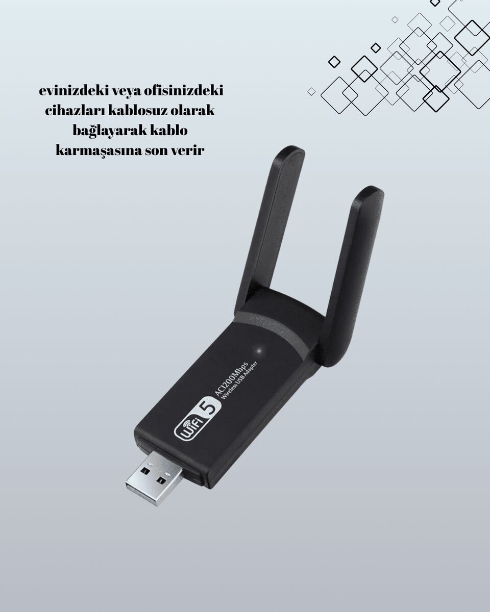 AC1200 USB WiFi Adaptör 3 AC1200 USB WiFi Adaptör - Görsel 3