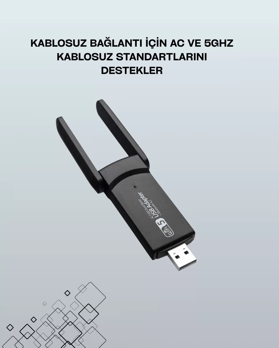 USB WiFi Adaptör – 1200 Mbps Hız 2 USB WiFi Adaptör – 1200 Mbps Hız - Görsel 2