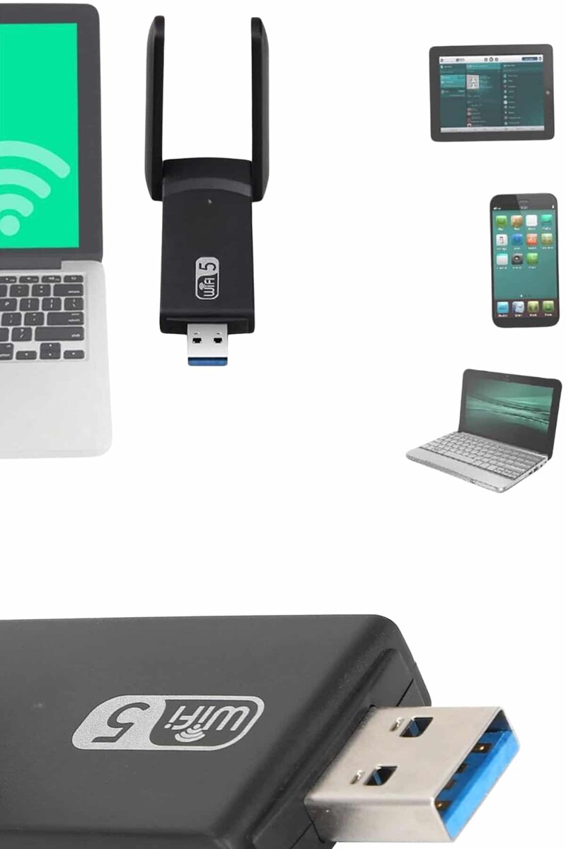 Mbps Wifi Alıcı Kablosuz Wifi Adaptörü Çift Band Çift Antenli 2 Mbps Wifi Alıcı Kablosuz Wifi Adaptörü Çift Band Çift Antenli - Görsel 2