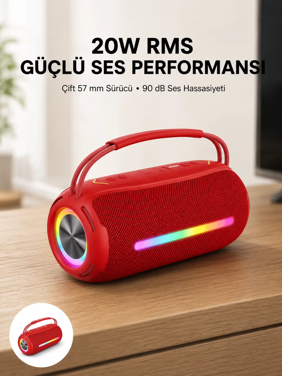 USB/SD/AUX Girişli Hoparlör – 10 W × 2 Çift Sürücü 1 USB/SD/AUX Girişli Hoparlör – 10 W × 2 Çift Sürücü