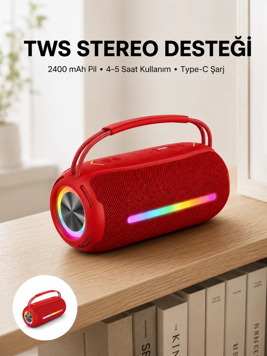 Bluetooth Kablosuz Hoparlör – Taşınabilir Güçlü Ses 1 Bluetooth Kablosuz Hoparlör – Taşınabilir Güçlü Ses