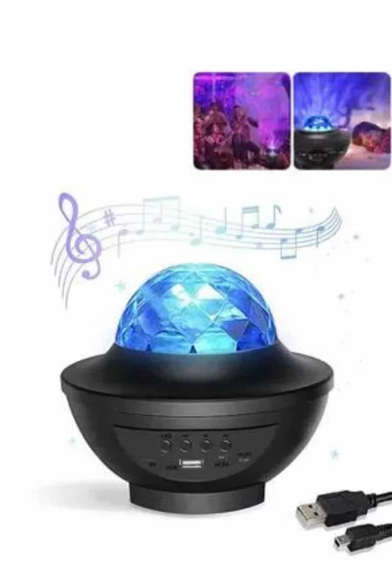 Masa ve Gece Lambası Renkli Projektör Işıklı Disko Topu Bluetooth Hoparlör 2 Masa ve Gece Lambası Renkli Projektör Işıklı Disko Topu Bluetooth Hoparlör - Görsel 2