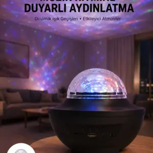 Çok Renkli Projektör Lamba Disko Topu Gece Lambası Kablosuz