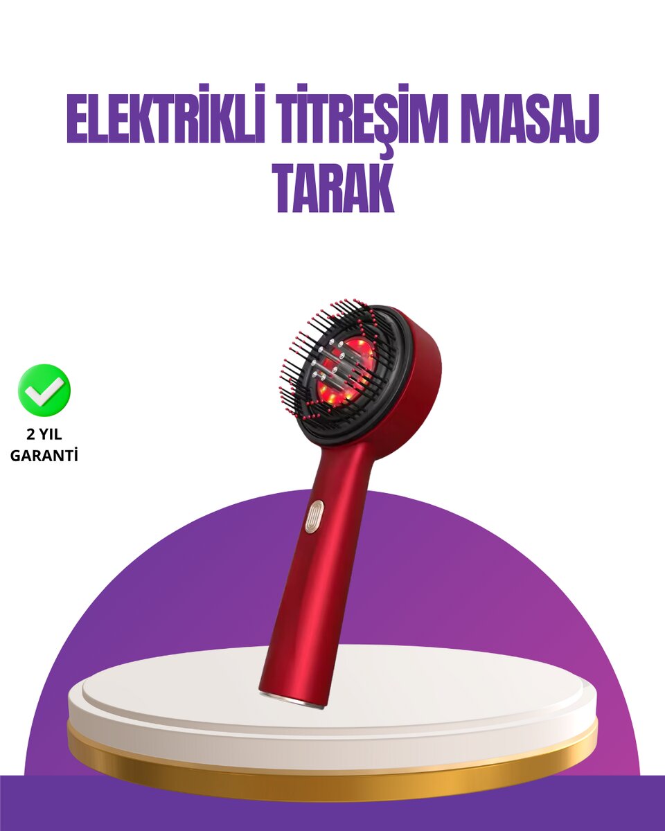 Kırmızı LED Işıklı Saç Derisi Masaj Aleti 1 Kırmızı LED Işıklı Saç Derisi Masaj Aleti