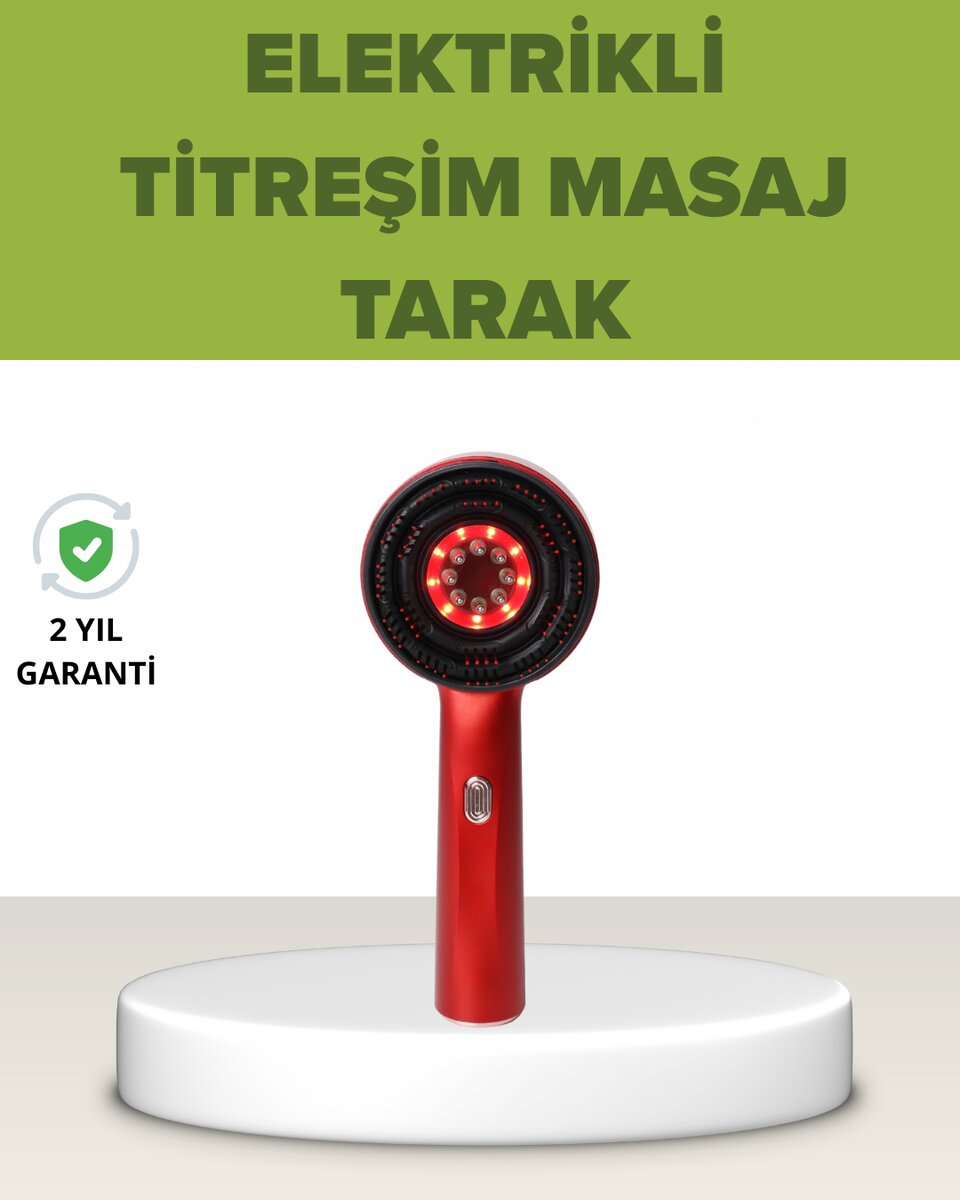 Elektrikli Titreşim Masaj Tarak Kırmızı Işık Terapi 1 Elektrikli Titreşim Masaj Tarak Kırmızı Işık Terapi