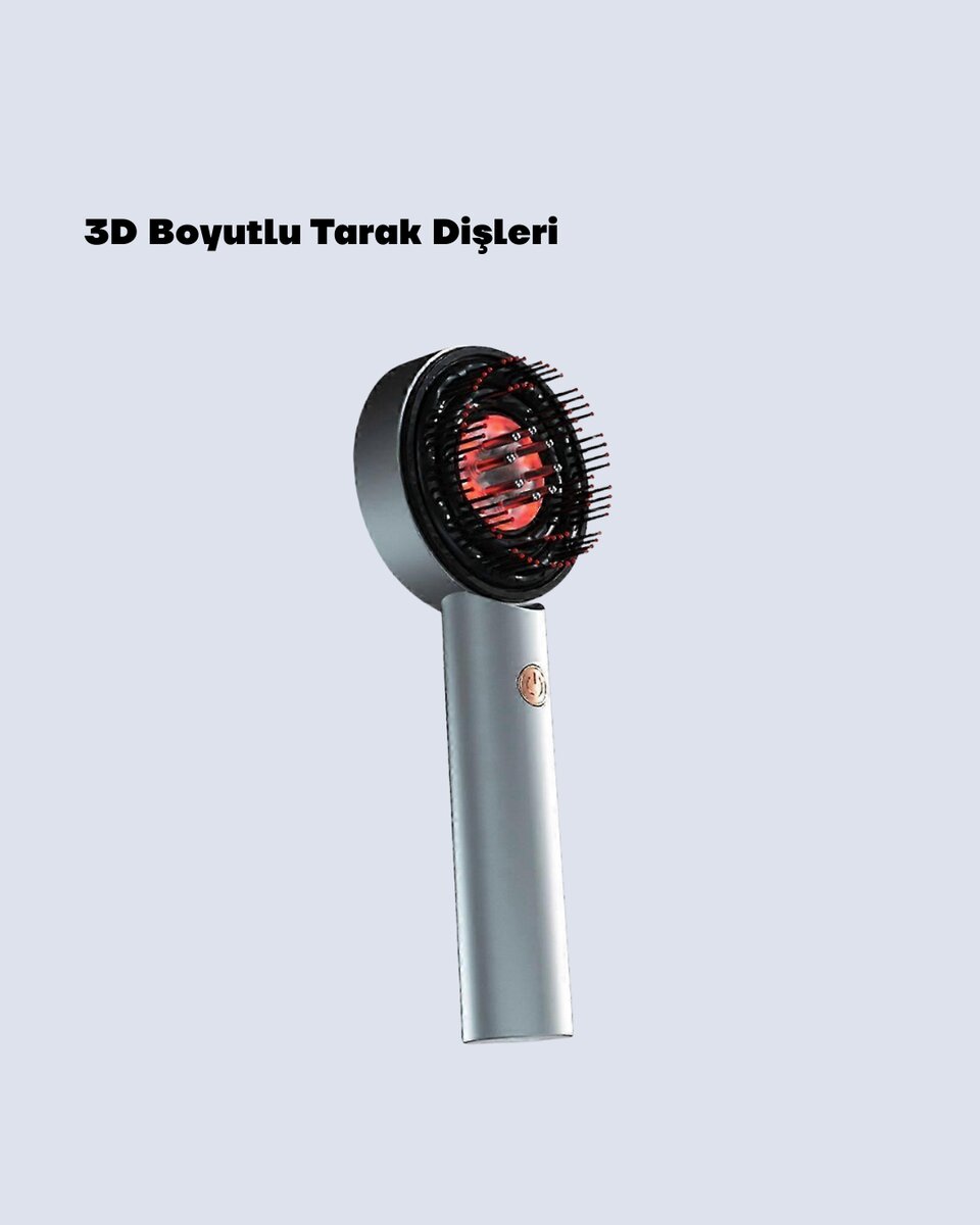 LED Teknolojili Elektrikli Saç Masaj Fırçası Mikro Akımlı 4 LED Teknolojili Elektrikli Saç Masaj Fırçası Mikro Akımlı - Görsel 4