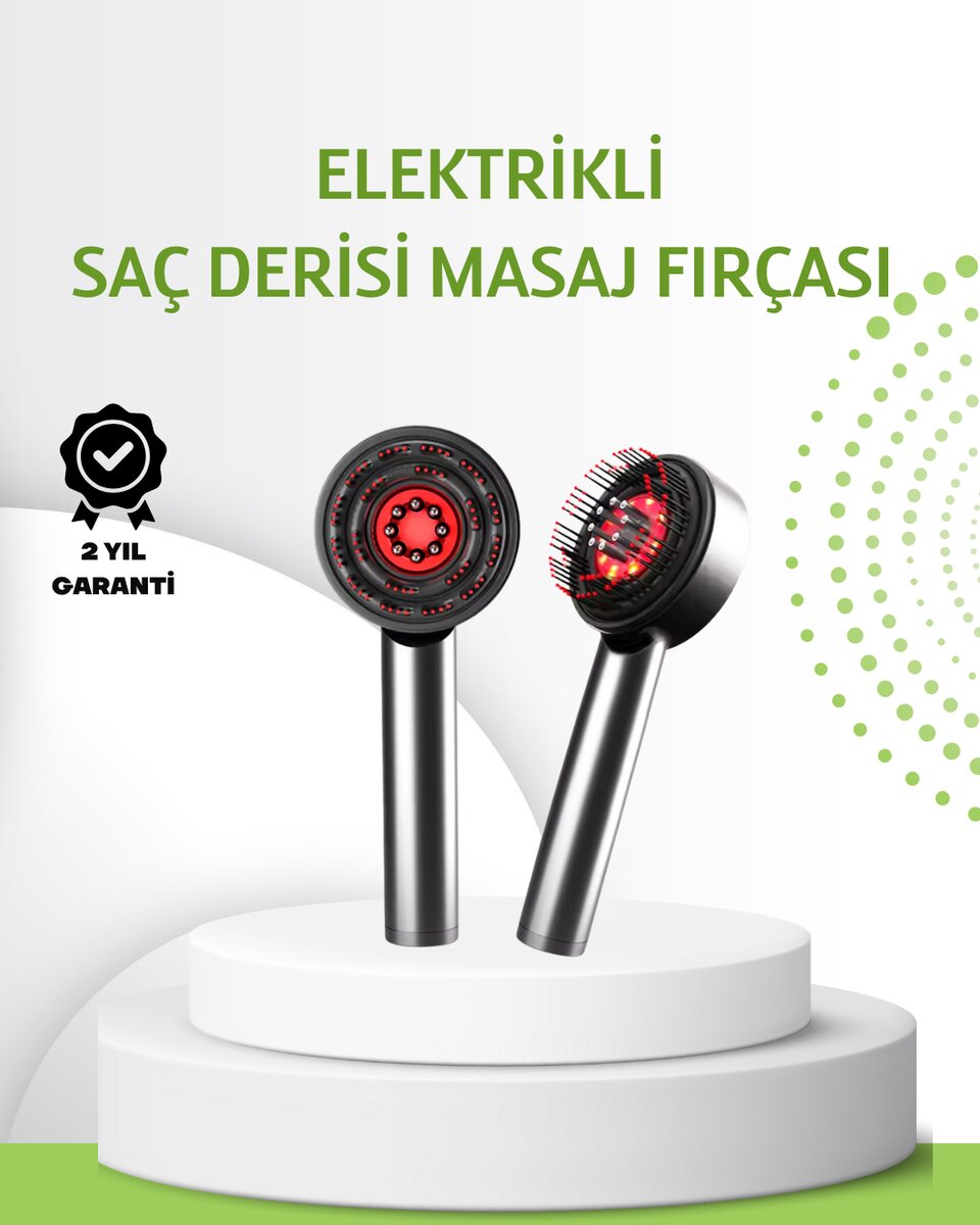 Şarjlı Saç Derisi Masaj Cihazı Kırmızı Işık ve 3D Tarak Dişli 1 Şarjlı Saç Derisi Masaj Cihazı Kırmızı Işık ve 3D Tarak Dişli