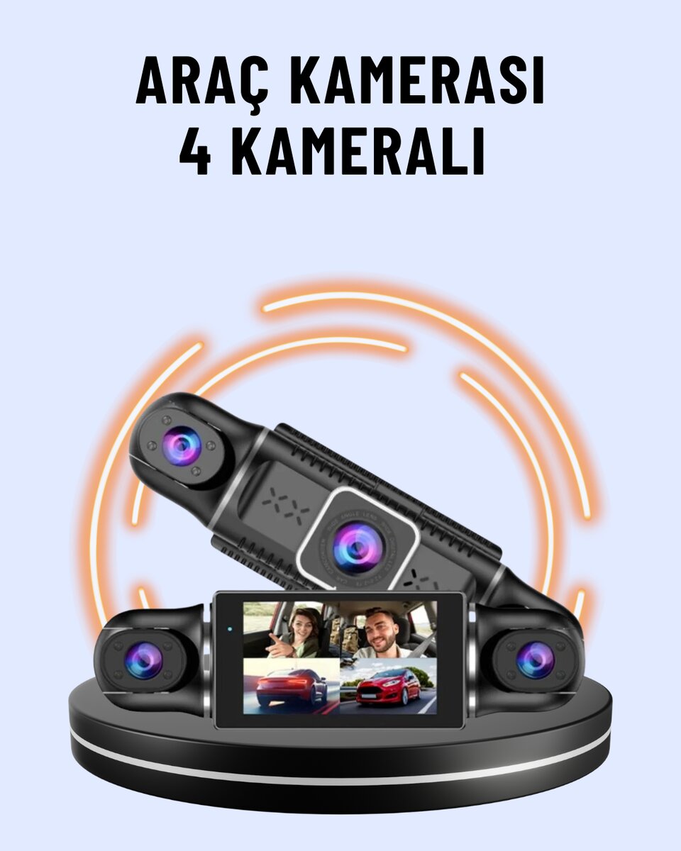 170° Geniş Açı 4 Kameralı Araç Kamerası Hareket Algılamalı 1 170° Geniş Açı 4 Kameralı Araç Kamerası Hareket Algılamalı