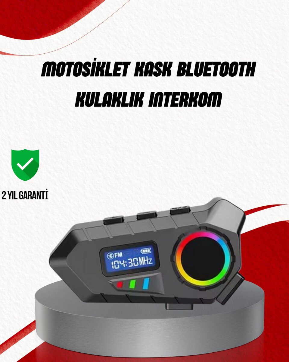 Suya Dayanıklı Bluetooth İnterkom 5.4 Hoparlör 500mAh Batarya ve FM Radyo Özellikli 1 Suya Dayanıklı Bluetooth İnterkom 5.4 Hoparlör 500mAh Batarya ve FM Radyo Özellikli