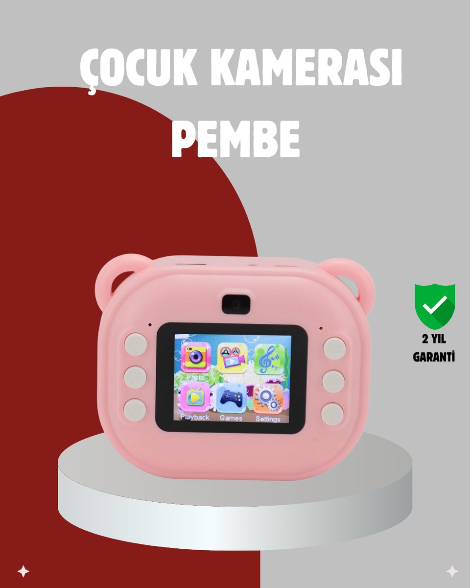 Anında Baskı Özellikli Çocuk Kamerası – 24MP HD Çift Lens 32GB Hafıza ve Oyun Modu 1 Anında Baskı Özellikli Çocuk Kamerası – 24MP HD Çift Lens 32GB Hafıza ve Oyun Modu