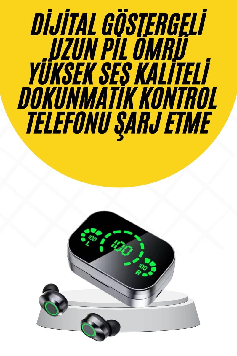 Kablosuz Bluetooth Kulaklık Çift Telefon Destekli Powerbankli Dijital Göstergeli 2 Kablosuz Bluetooth Kulaklık Çift Telefon Destekli Powerbankli Dijital Göstergeli - Görsel 2
